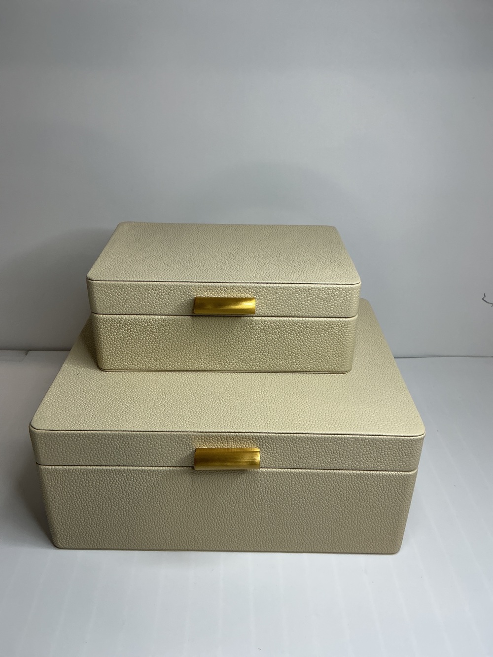 Shagreen Leather Decorative Boxes (Set of 2)